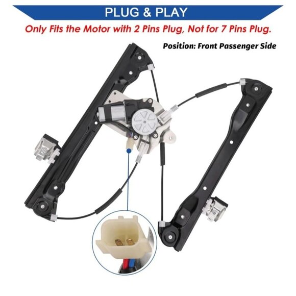 For chevrolet Cruze 2012-2015 Front Right Window Regulator w/ Motor 751-740 - Picture 2 of 6